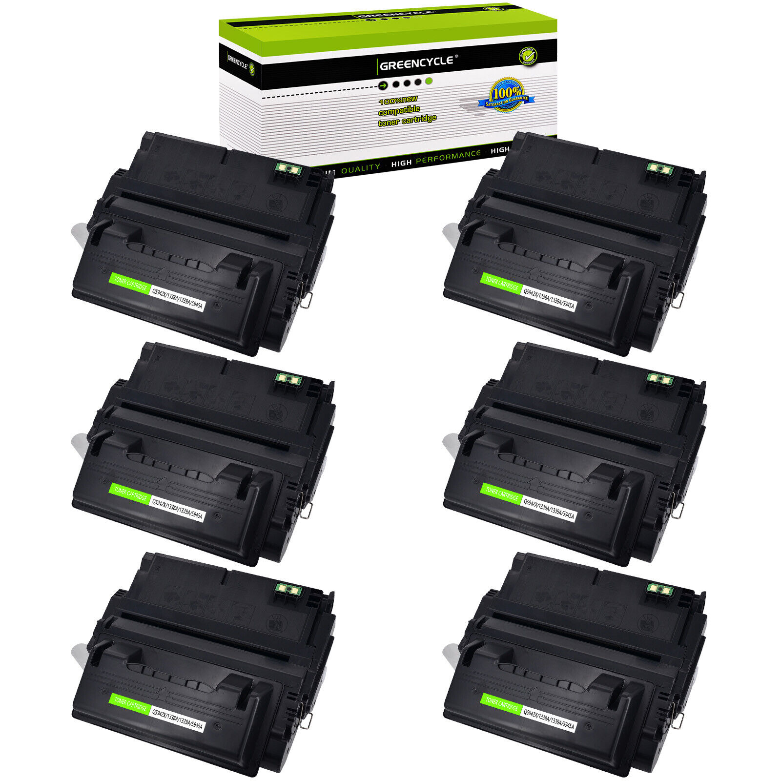 6PK Black Q1338A 38A Toner Cartridge for HP LaserJet 4200 4200n 4200dtn Printer