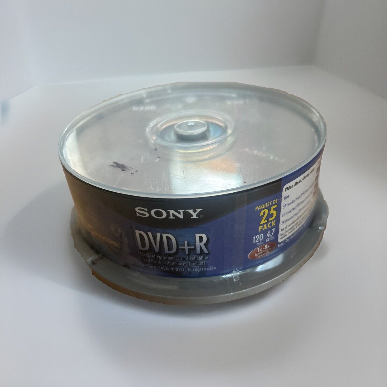 SONY DVD+R  8X / 4.7GB / 120 Min - 25 Pack Spindle