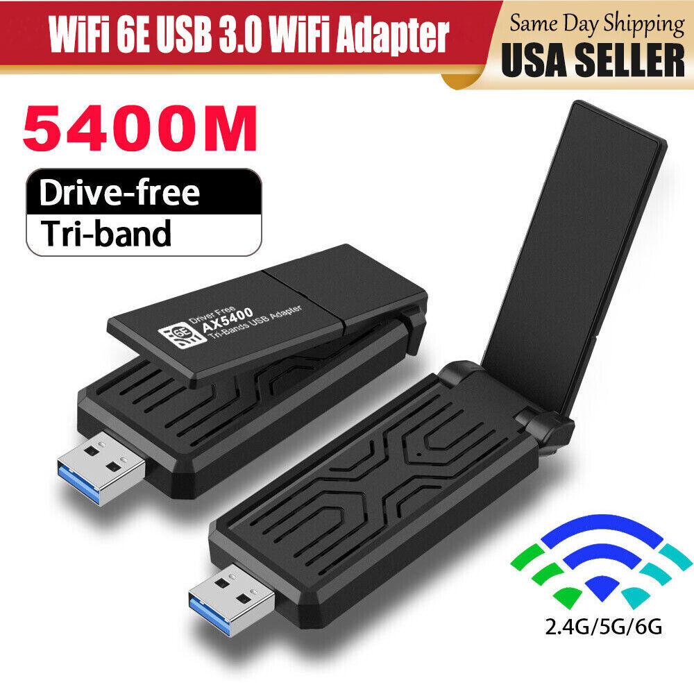 AX5400 Tri-band WiFi6E Wireless Adapter High Performance USB 3.0 Network Card