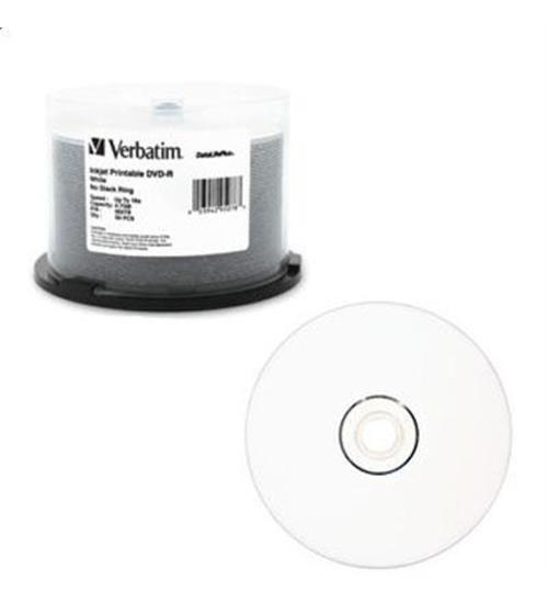 NEW Verbatim 95078 DVD-R 4.7GB 16X DataLifePlus White Inkjet Printable - 50pk