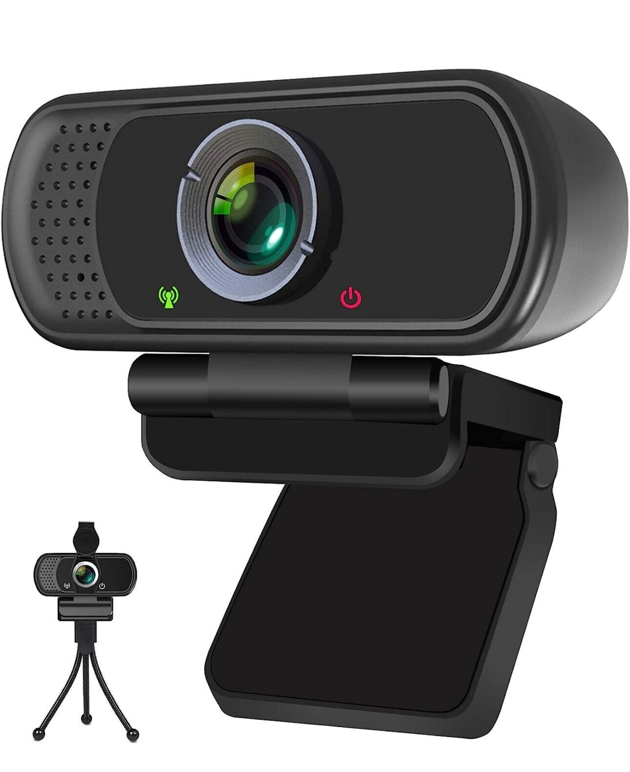 Webcam HD Webcam 1080P with Privacy Shutter, Tripod Stand, and Microphone