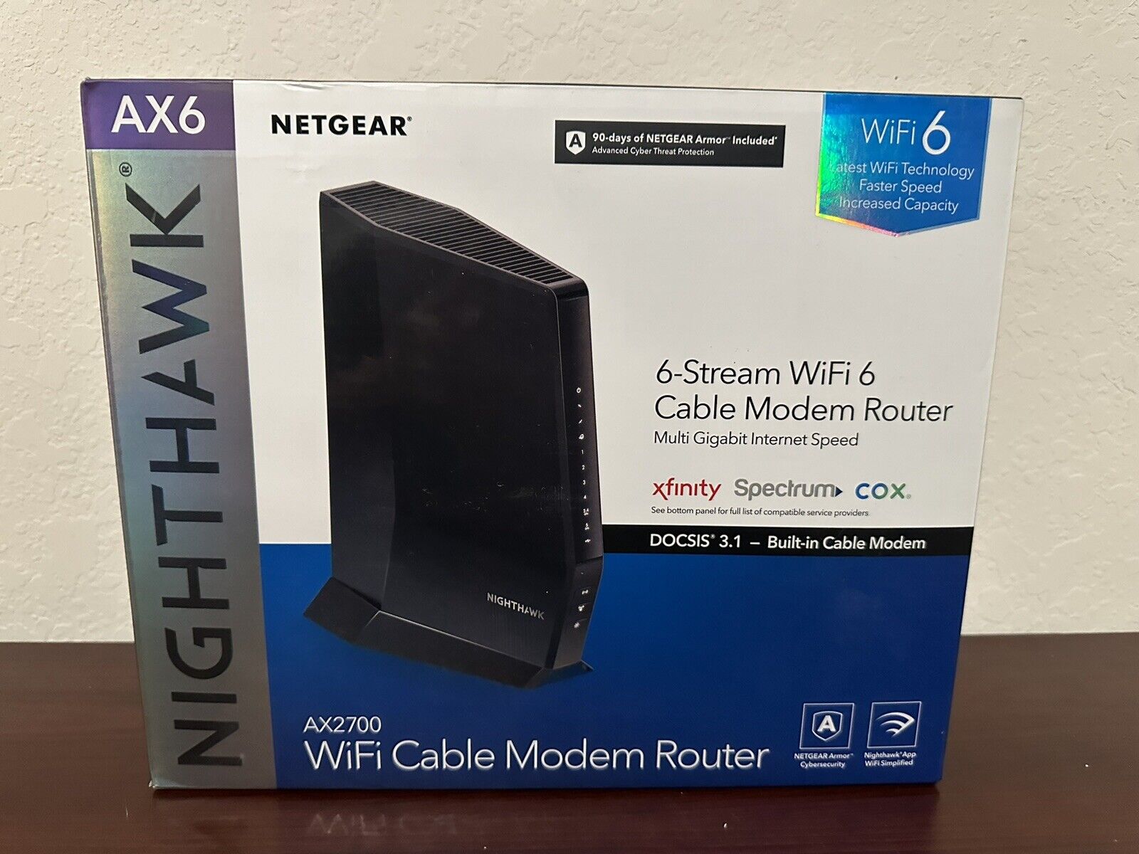 Netgear Nighthawk AX6 WiFi Cable Modem Router Model CAX30