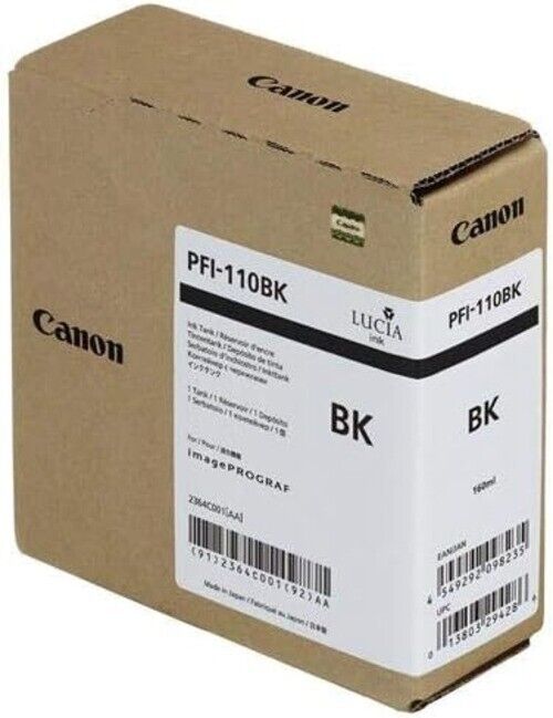 Genuine Canon Ink Tank PFI-110BK - Black 160ml