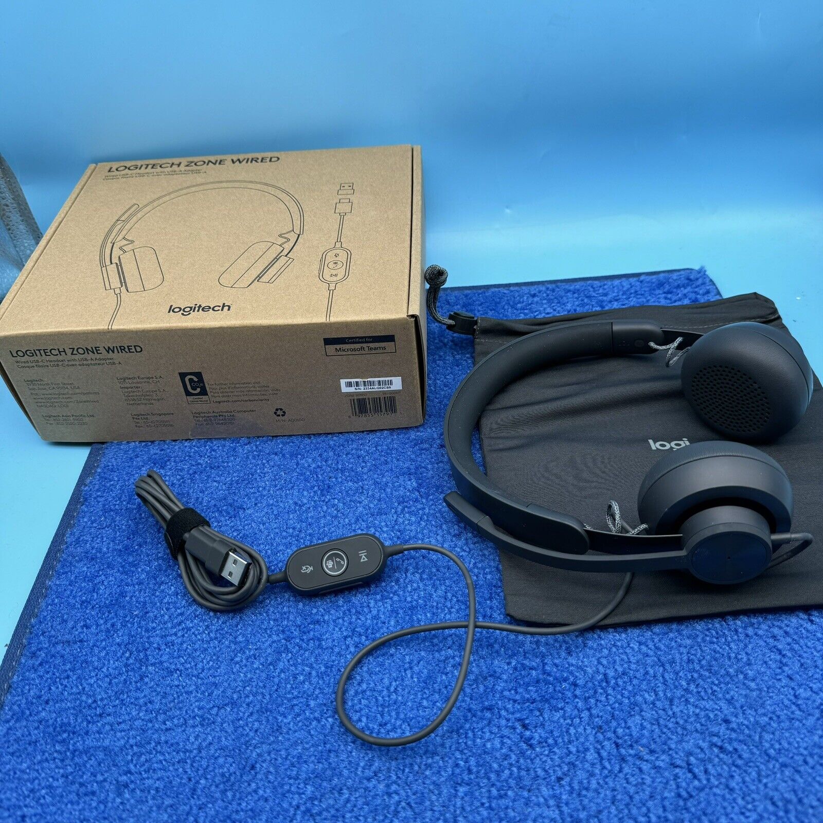 Logitech Zone Wired On-Ear Headset - Black (981-000871)
