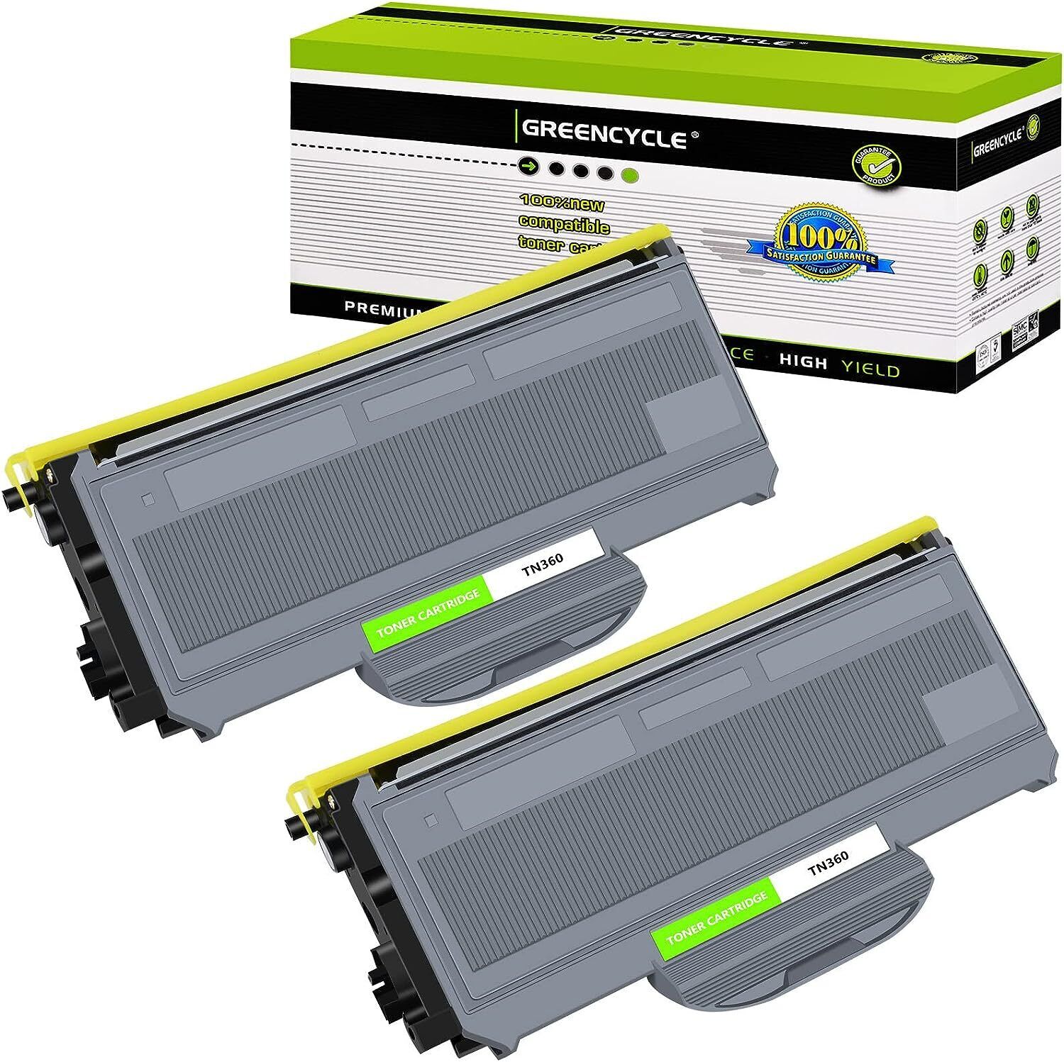 2PK greencycle High Yield Compatible Toner Cartridge for Brother TN360 HL-2140