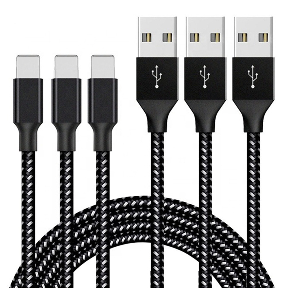 3 Pack Heavy Duty USB Fast Charger Data Cable Cord For iPhone 13 12 11 Pro Max 8