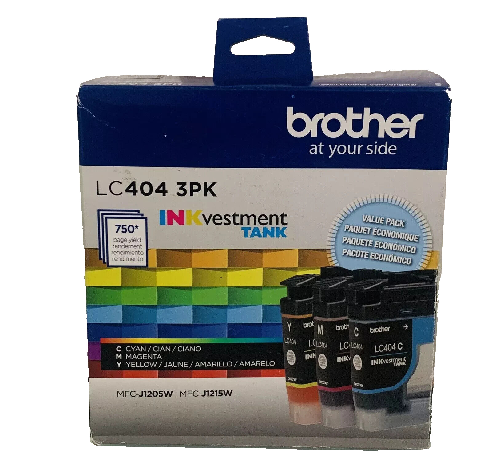 NEW 3 Pack Genuine Brother LC404 LC-404 Ink Cyan magenta Yellow
