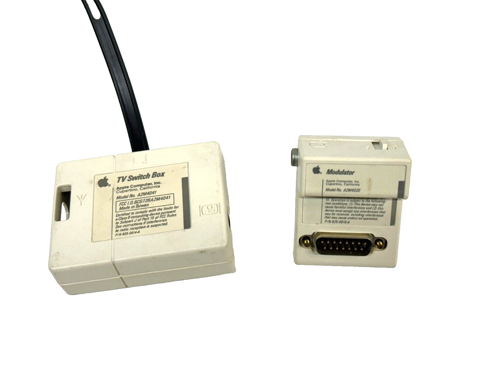 Apple IIc RF Modulator Television Video Adapter A2M4020 w/ TV Switch Box A2M4041