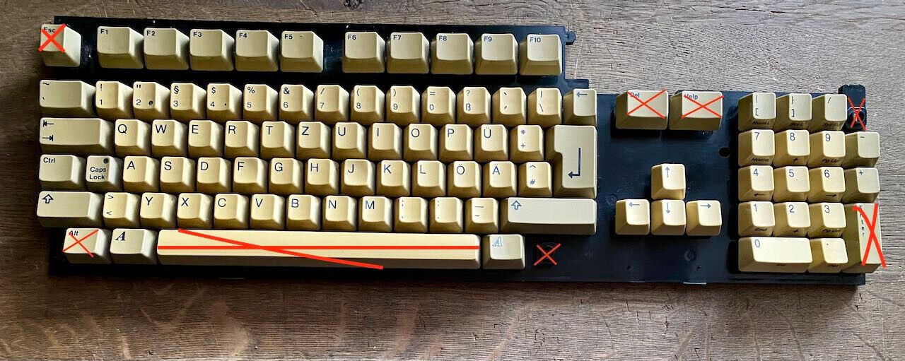 AMIGA 500 Or A500 + Button - Keycaps for Mitsumi Keyboard, Button, Quill