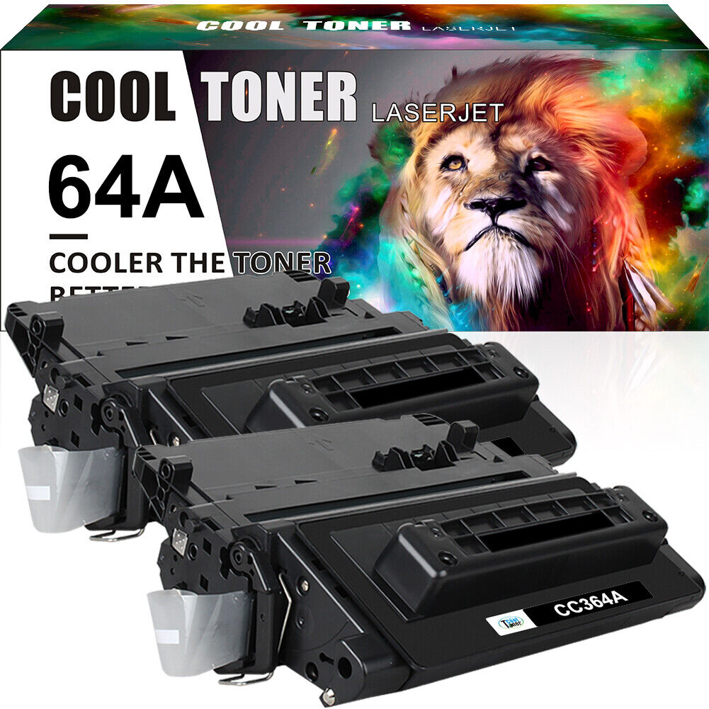 2 Black Compatible with HP CC364A 64A Toner LaserJet P4014dn P4015n P4015x P4515