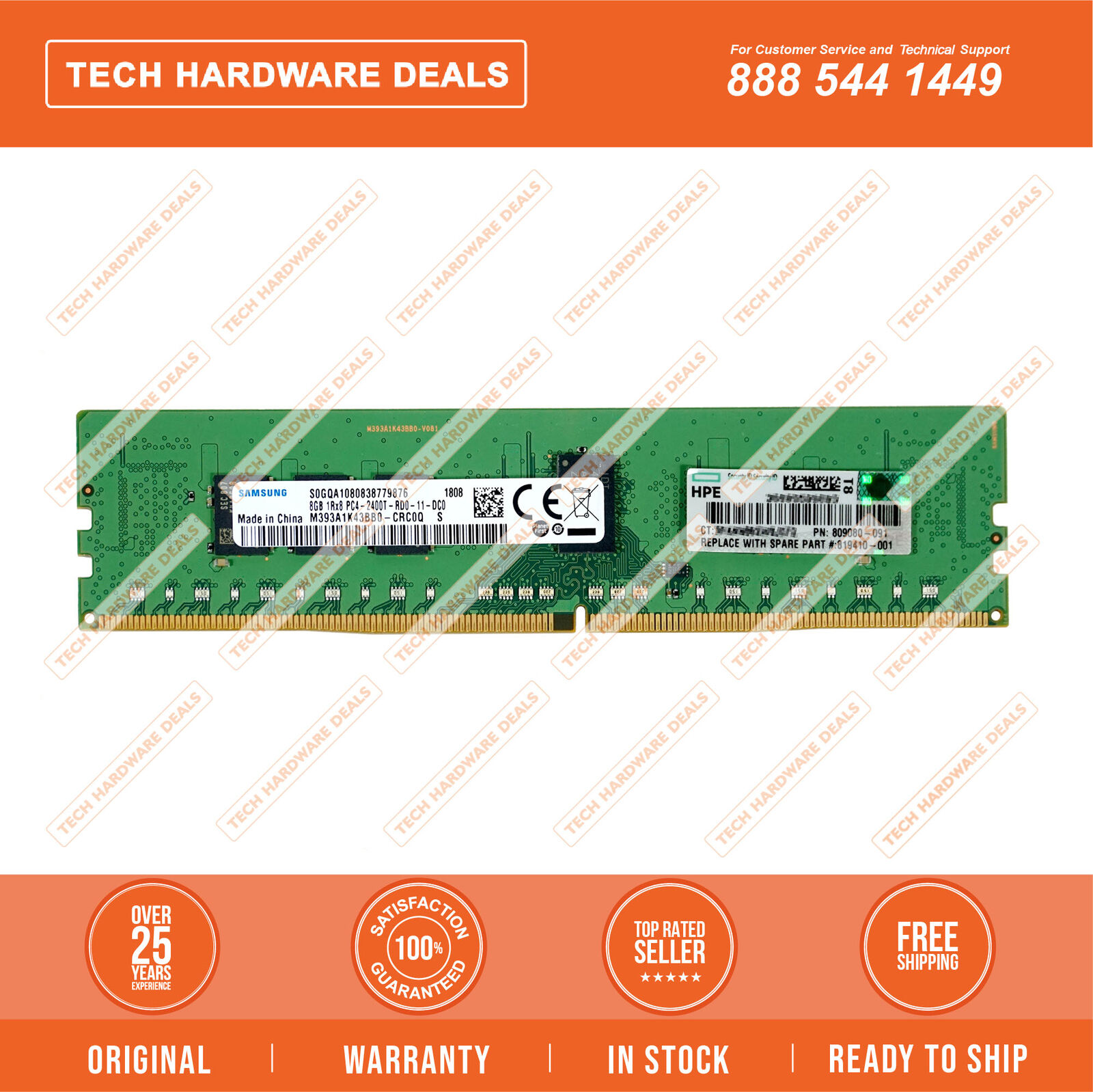 805347-B21    HPE 8GB (1x8GB) Single Rank x8 DDR4-2400 CAS-17-17-17 Registered M