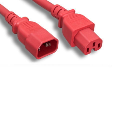 2\' Red Power Cable for Dell PowerSwitch S Series Network JumperCord to PDU UPS
