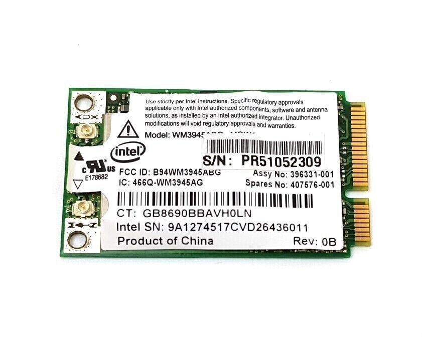 Intel WM3945ABG PCI-E Full Mini WLAN WiFi Wireless Card HP 407576-001