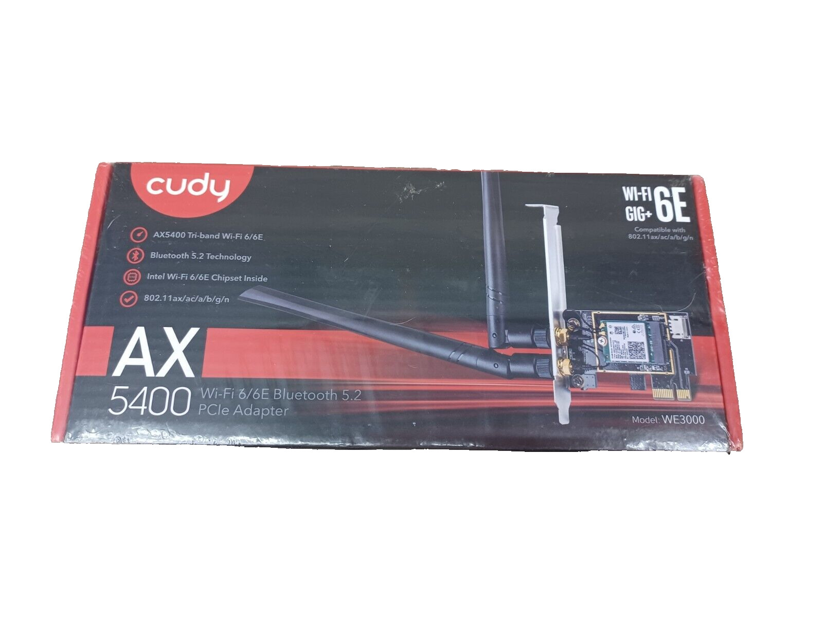 cudy AX5400 Triband WiFi 6E Bluetooth 5.2 PCIe Adapter Model: WE3000