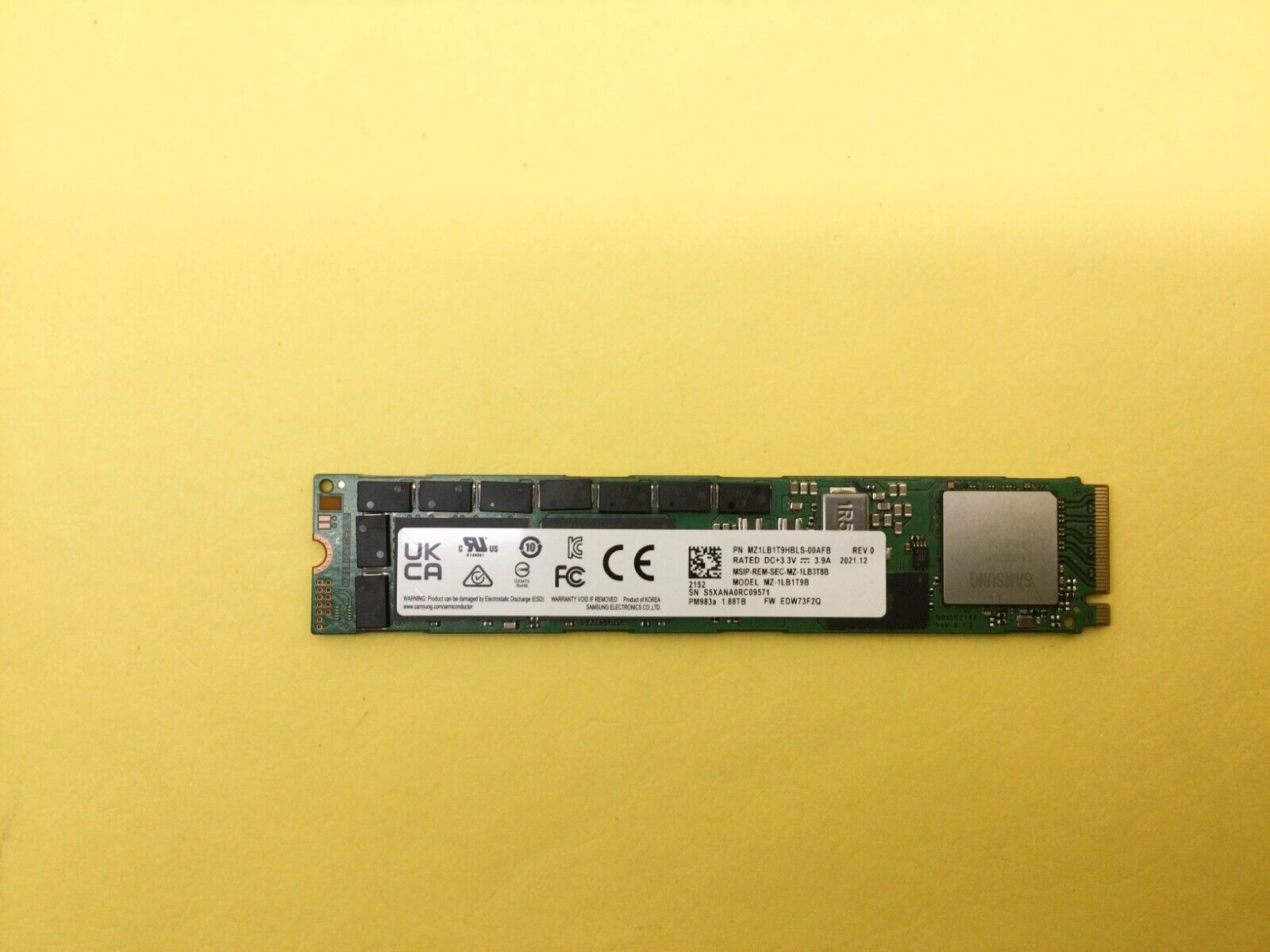Samsung PM983a 1.92TB NVMe PCIe M.2 22110 1.88TB SSD MZ-1LB1T9B
