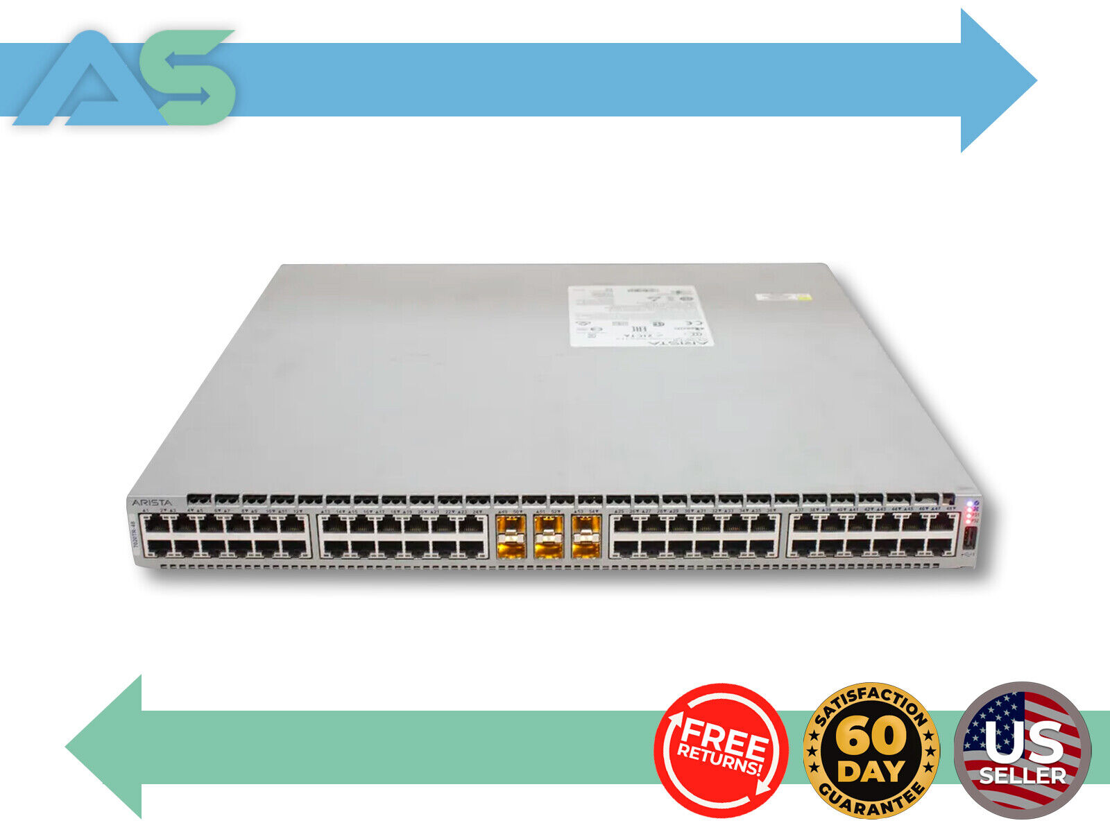 Arista DCS-7020TR-48 48-Port Ethernet Network Switch 48xRJ45 /w x2 PSU