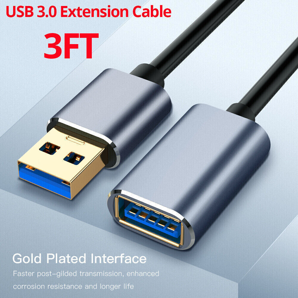 3/6.6/10FT USB 3.0 Extension Extender Cable Super Speed Type A Male to Female US