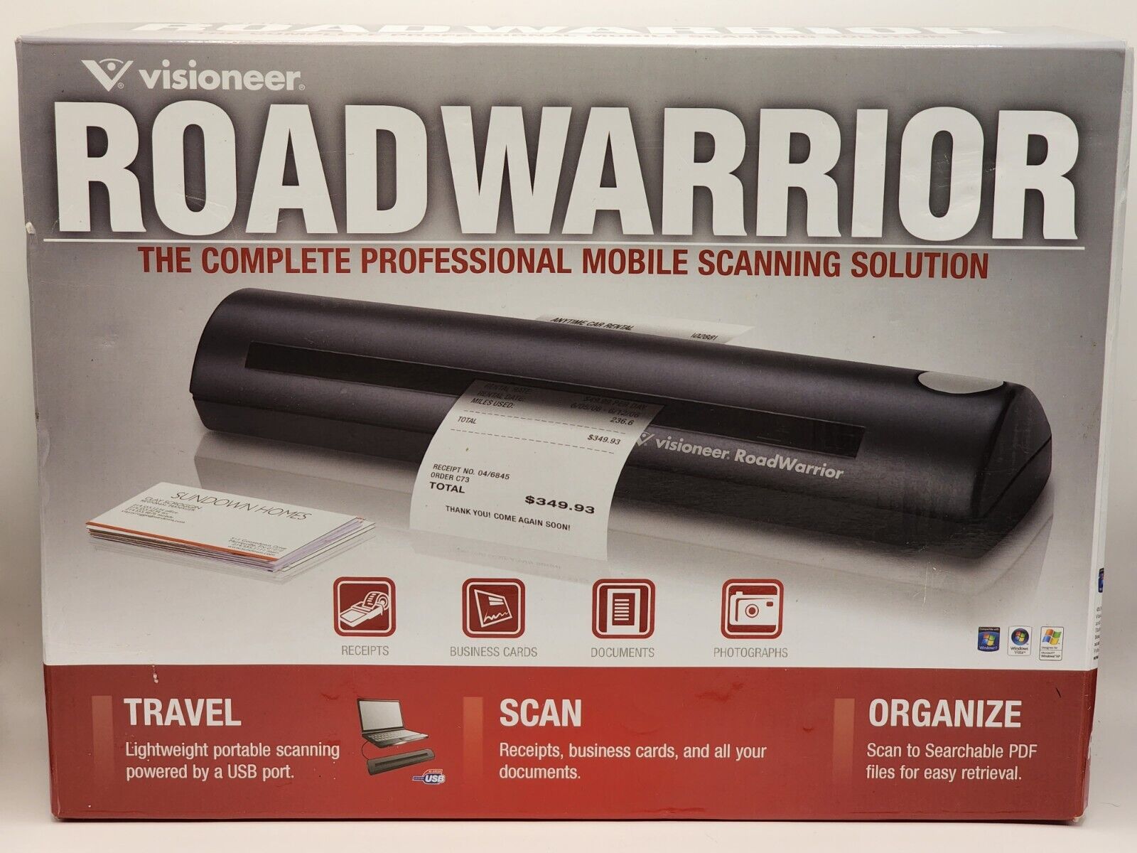 Visioneer RW120-WU RoadWarrior Portable Lightweight 600 DPI USB Scanner