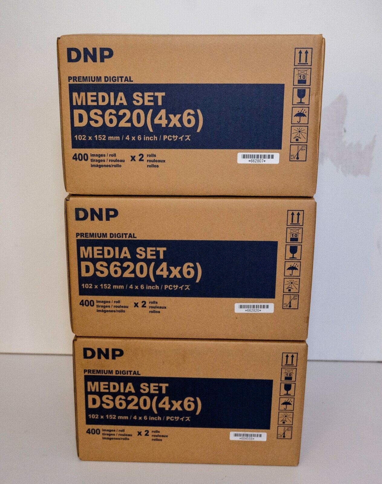 3 Box DNP DS620A4x6 4x6 Roll Media set - Paper & Ribbon Kit Total prints 2400