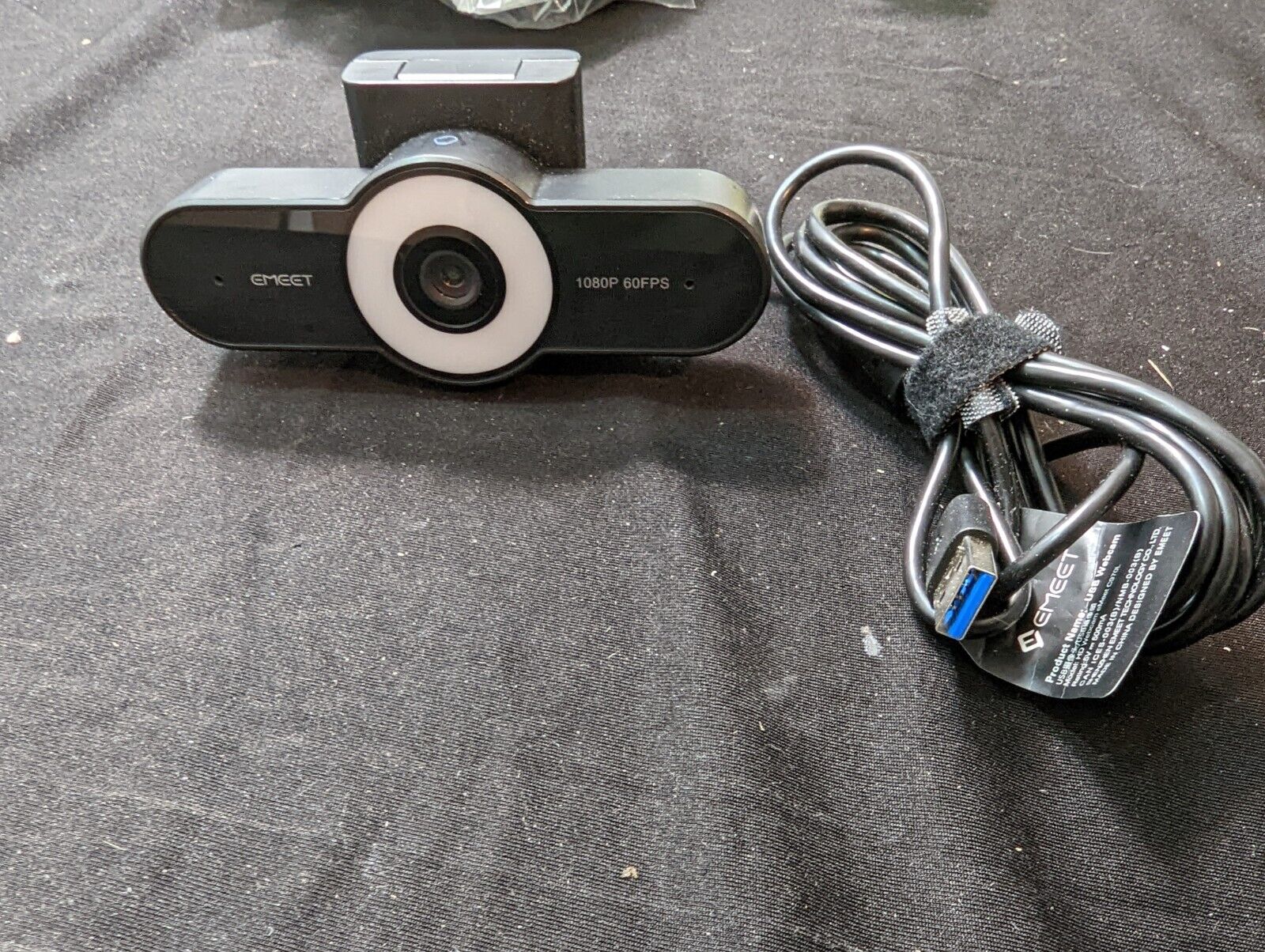lot of 10 EMEET 1080P60FPS Webcam with Ring Light  Autofocus Streaming WebCamera