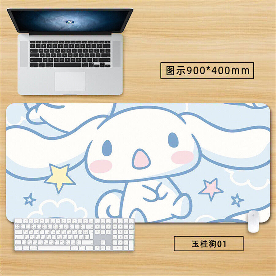 Cinnamoroll Blue Mouse Pad Cute Large Pad Desk Mat 800*300mm Gifts For Keyboards