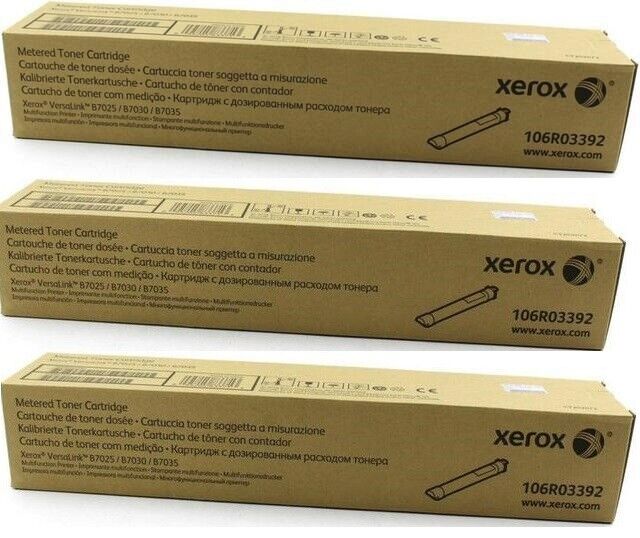 3 Xerox VersaLink  B7025 B7030 B7035 Black Toner Cartridges OPEN BOX and UNUSED