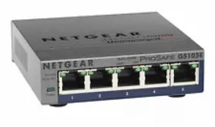 NetGear 5-Port Gigabit Ethernet Switch ProSafe Plus Switch GS105E-200NAS 