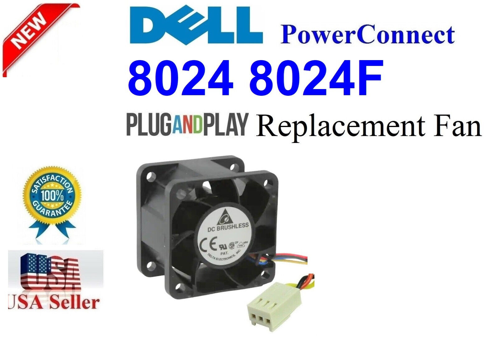 1x Replacement (Fan only) for Dell PowerConnect 8024 8024F Fan Assembly