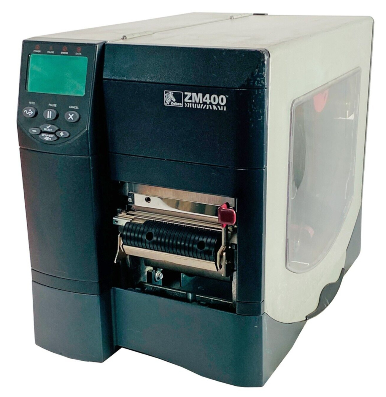 Zebra ZM400 Thermal Transfer Label Printer Peel Rewind LAN USB Serial Parallel