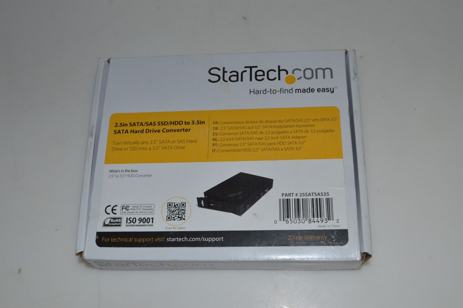 StarTech 25SATSAS35 2.5in SATA/SAS SSD/HDD to 3.5in SATA Hard Drive-NEW (WCR47)