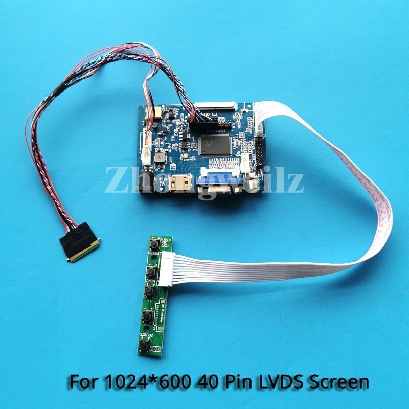 For LTN101NT07-801/802/T01 1024x600 Panel HDMI+VGA+AV 40-Pin LVDS Driver Board 