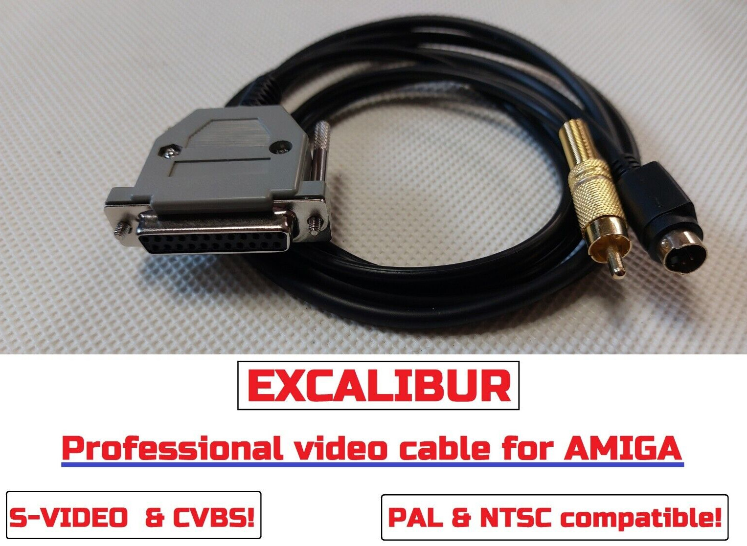Amiga RGB to S-video CVBS composite video cable NTSC 500 600 1200 4000 RGB DB23