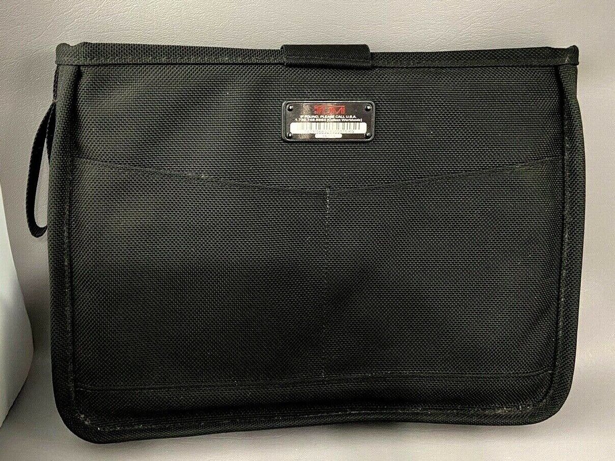 Authentic TUMI Black Canvas COMPUTER / LAPTOP / IPAD Briefcase Case Bag 9