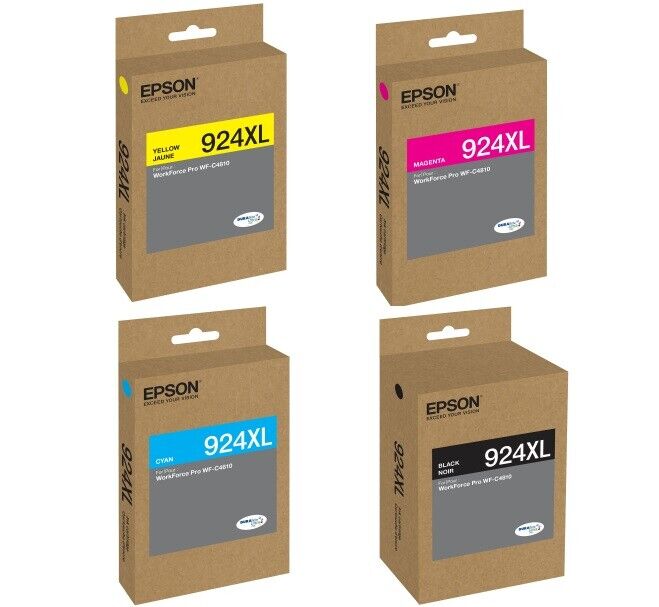 Epson 924XL High Yield Black / Cyan / Yellow / Magenta Ink Cartridges -4PK