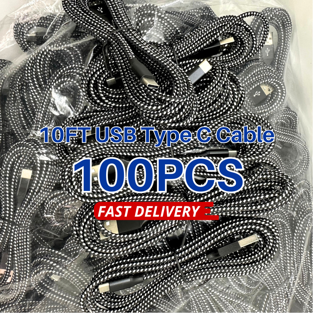 100X USB C Type C Charger Cable Lot Fast Charging for Samsung S23 S20 S21 Cord