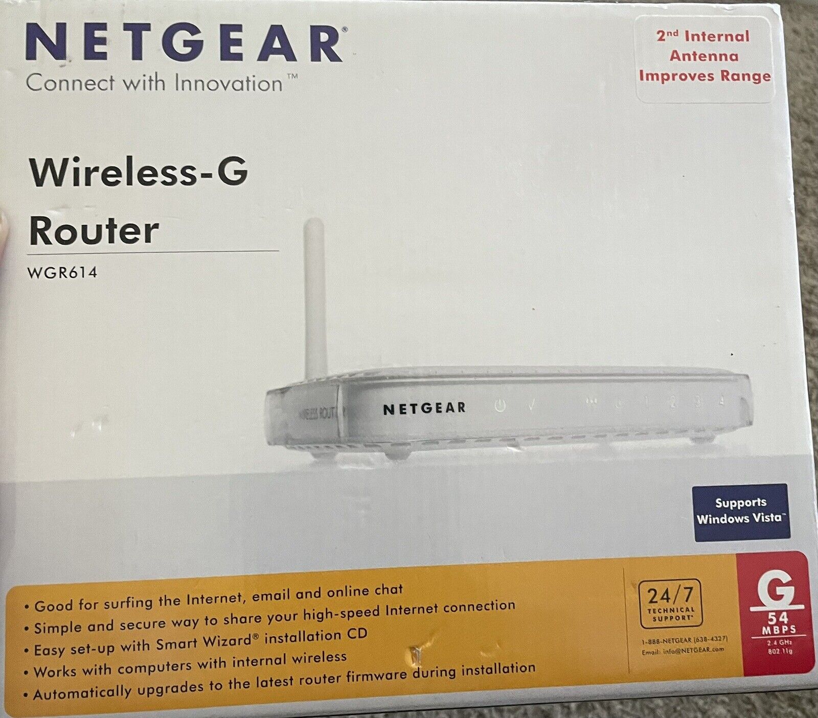 Netgear WGR614 54 Mbps 4-Port 10/100 Wireless G Router (WGR614v6)