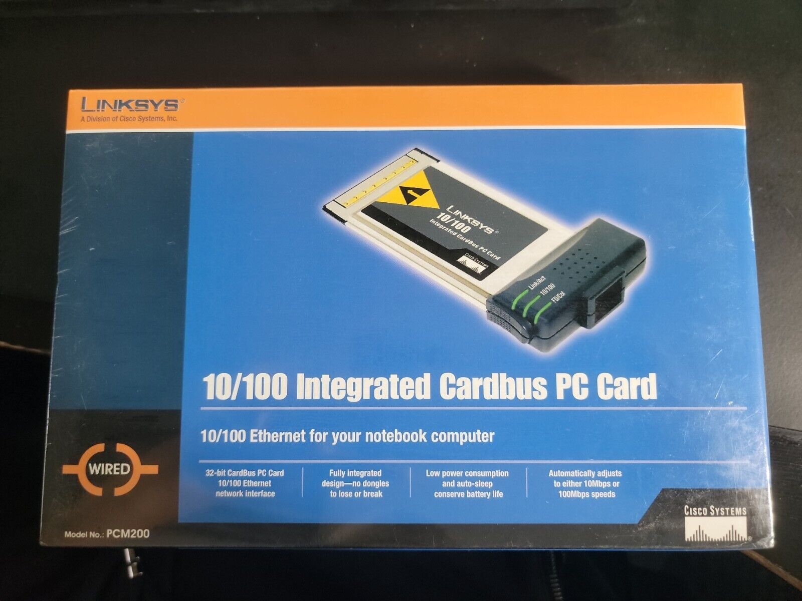 Linksys PCM200 10/100 Integrated Cardbus Ethernet PC Card UltraFast 32Bit SEALED