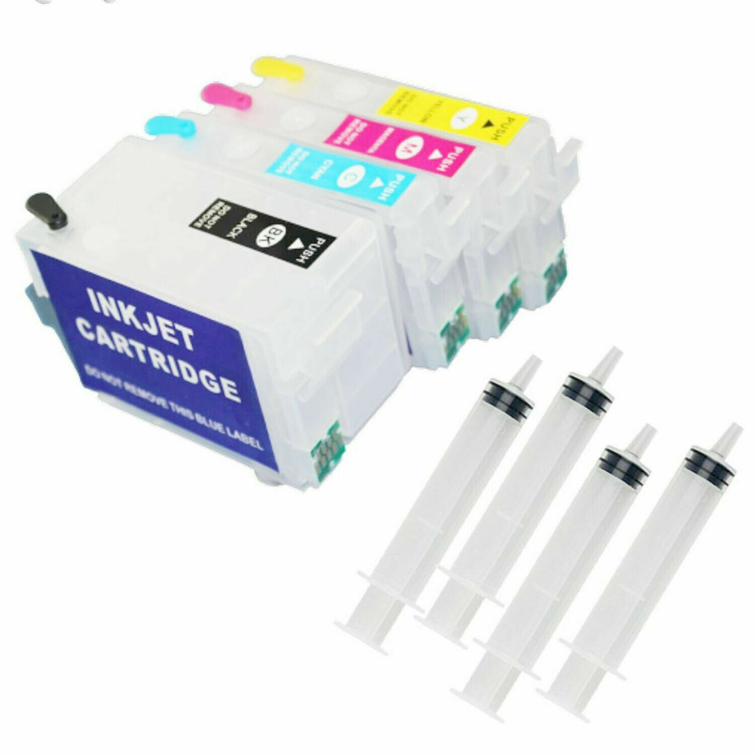 4-Color Refillable ink cartridges - For Epson WorkForce 7610 7710 7210 printers