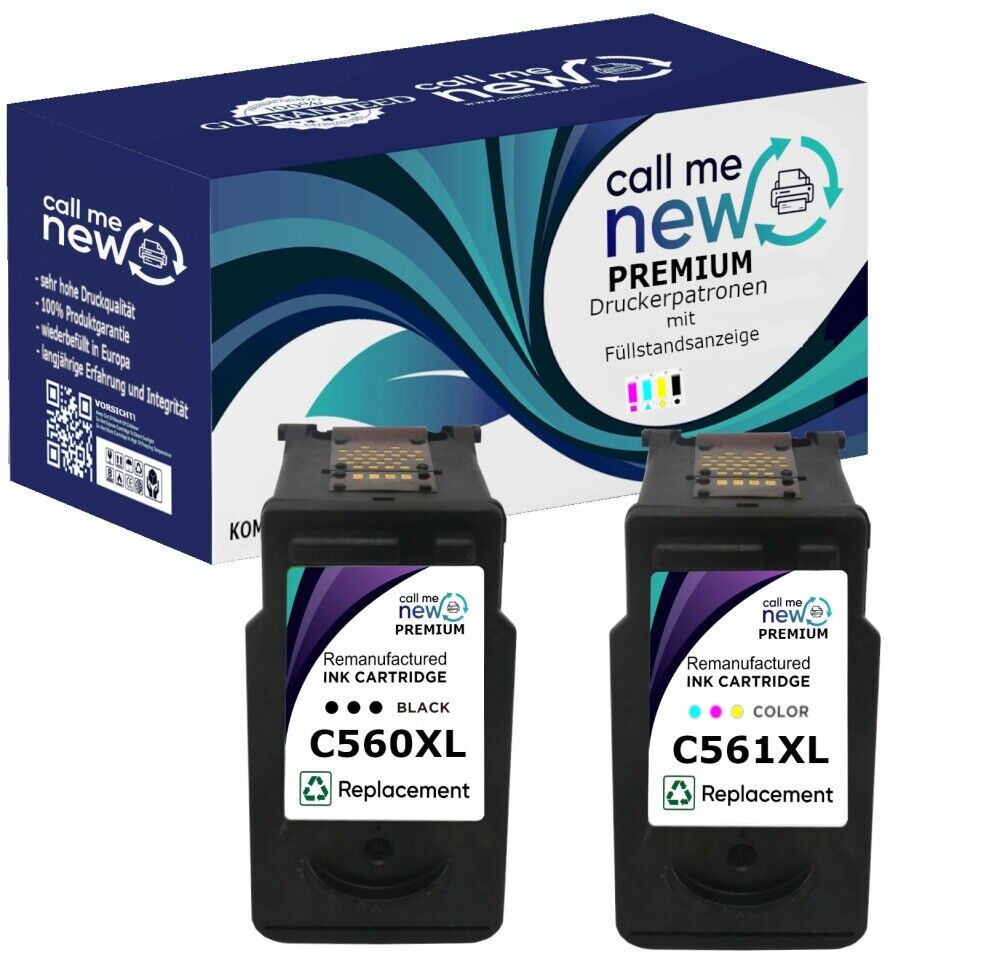 2x callmenew Ink Cartridge for Canon PG-560 XL/CL-561XL Color Pixma Ts 5