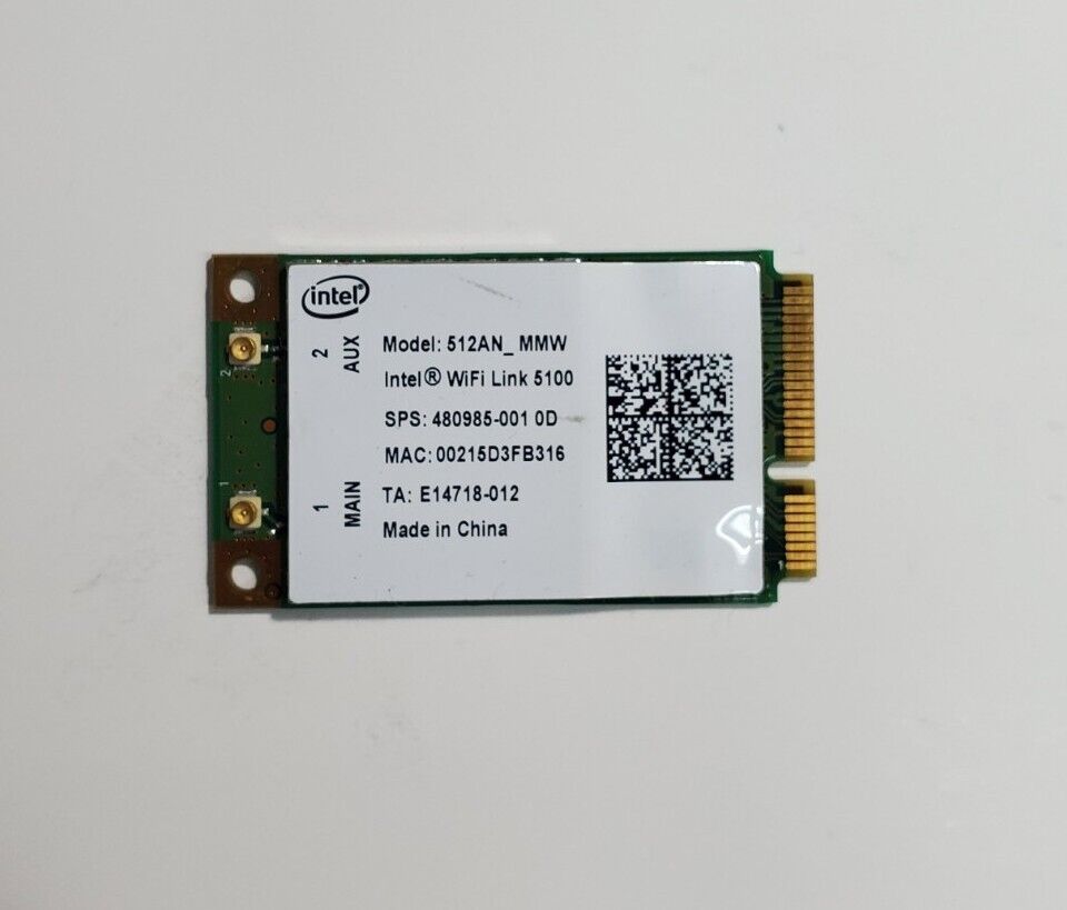 HP Intel WIFI Link 5100 Wireless N Card 480985-001 Dual Band 300 Mbps 512AN-MMW