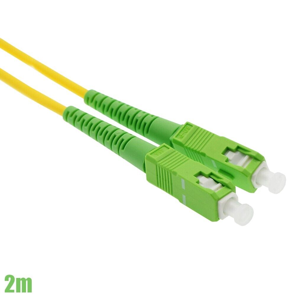 2M SC APC to SC APC Simplex 9/125 Single Mode Fiber Optic Optical Patch Cable