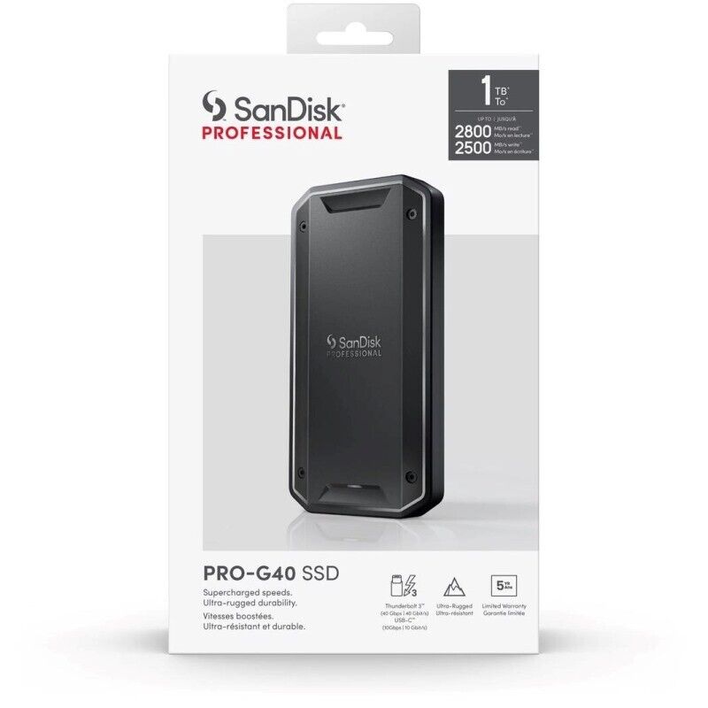 SanDisk Professional PRO-G40 SSD 1TB 2TB 4TB Portable External Solid State Drive