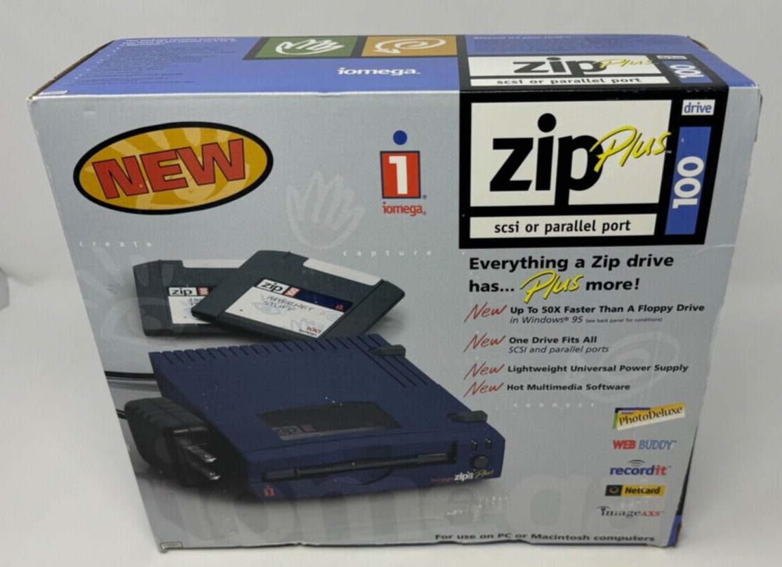 Iomega Zip Plus Drive External 100MB SCSI or Parallel Port - New