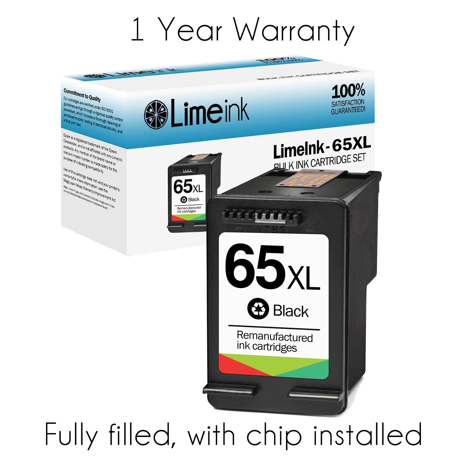 65XL Ink Cartridges for HP Deskjet 2622 2652 3722 3755 ENVY 5000 5052 3721 3730