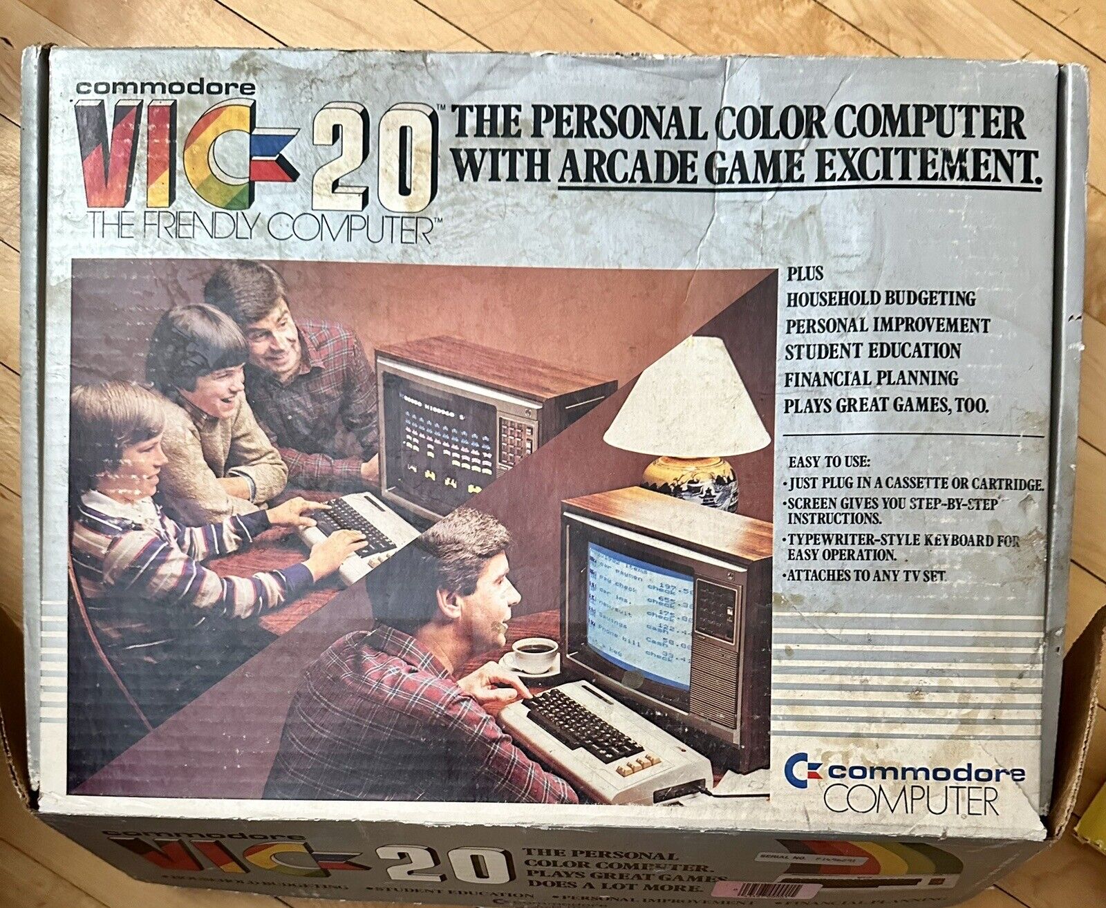 Commodore VIC-20 Personal Computer Manual Cords Dust Cover & Original Box MIB