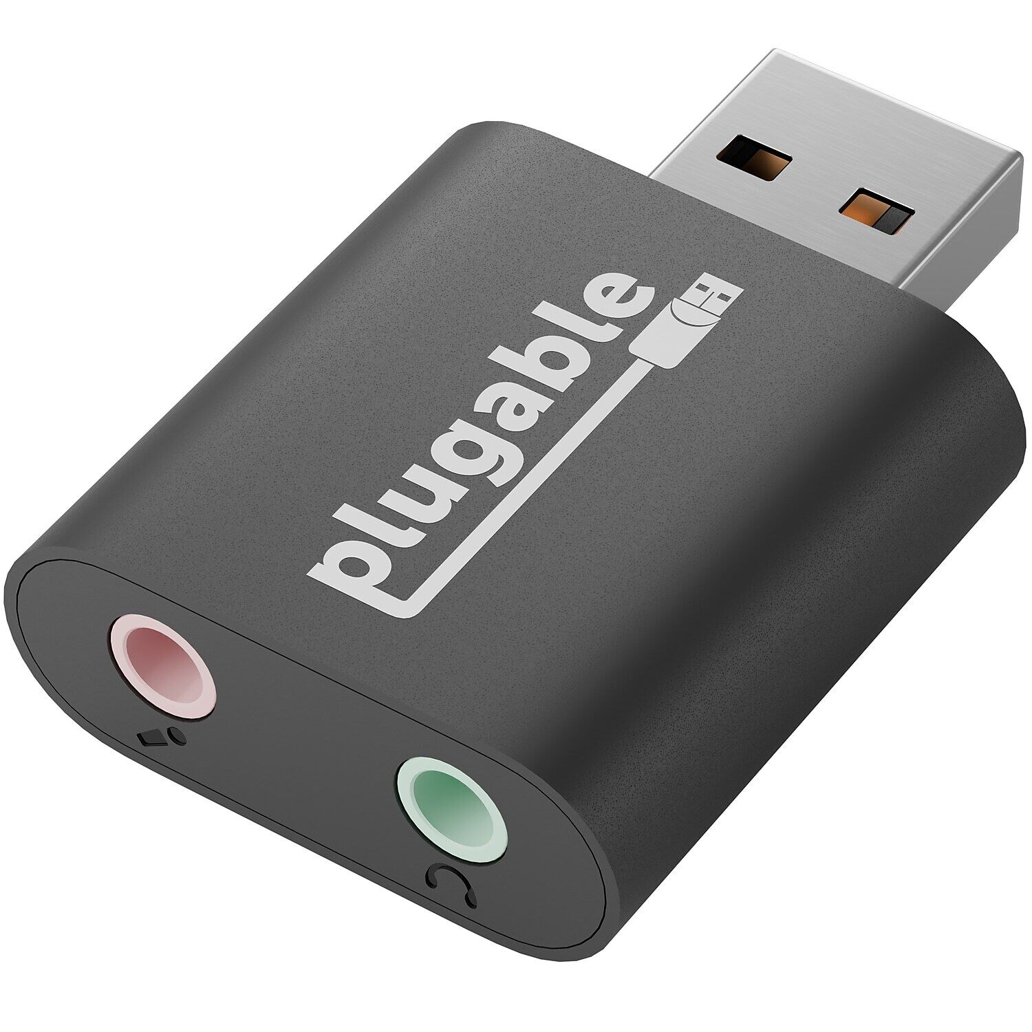 Plugable USB-AUDIO USB to Audio In/Out Male/Female Data Transfer Adapter Black