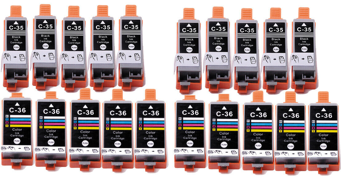 20Pk Replacement Ink Cartridges Combo for PGI-35 CLI-36 Canon iP100 iP110 TR150 
