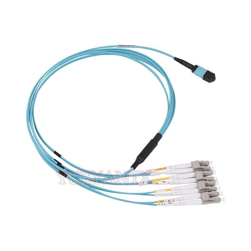 3 Meter MPO/MTP to 8XLC Type A Breakout Fiber Otpic Cable OM3 40GbE Patch Cord