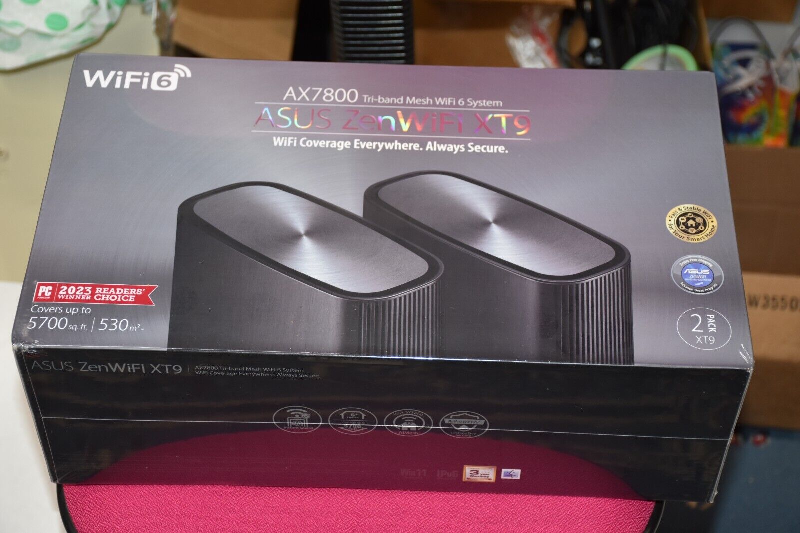 ASUS ZenWiFi XT9 AX7800 Tri-Band WiFi 6 AiMesh System Router (2-pack) - Black