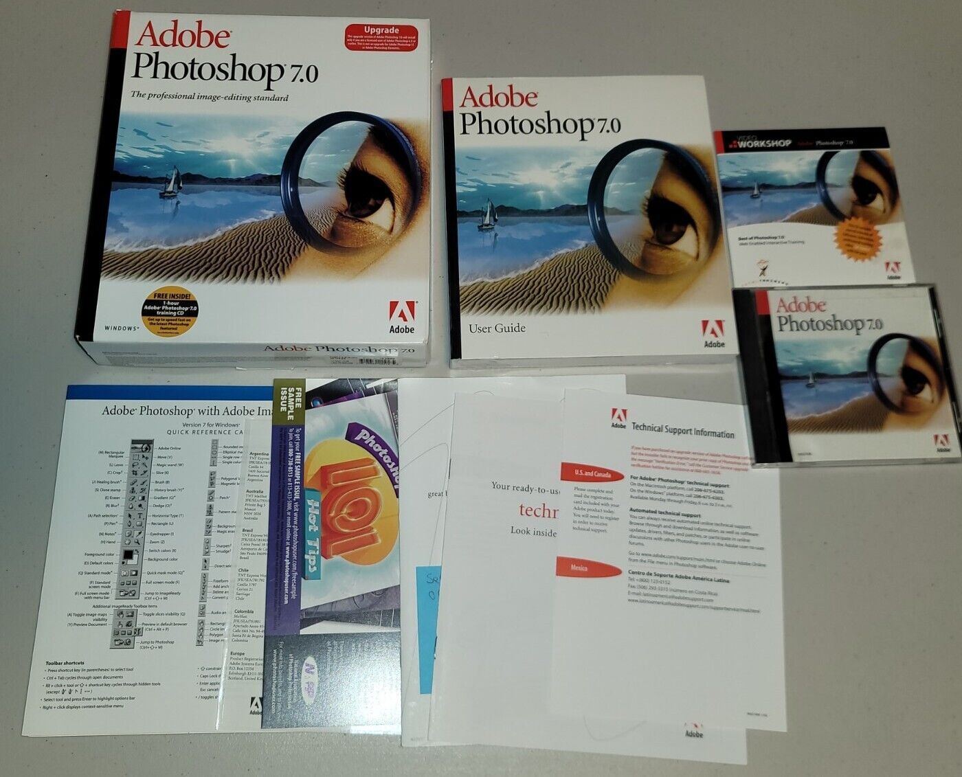 Adobe Photoshop 7.0 Windows UPGRADE 7 Software PC w Serial Number + Inserts